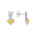 MICHAEL M Fashion Earrings Platinum Montage Yellow Diamond Drop Butterfly Earrings