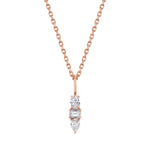 MICHAEL M Fashion Necklaces 14K Rose Gold Montage 3 Drop Pendant Necklace P411