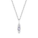 MICHAEL M Fashion Necklaces 14K White Gold Montage 3 Drop Pendant Necklace