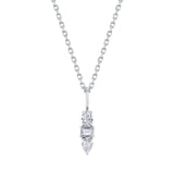 MICHAEL M Fashion Necklaces 14K White Gold Montage 3 Drop Pendant Necklace P411