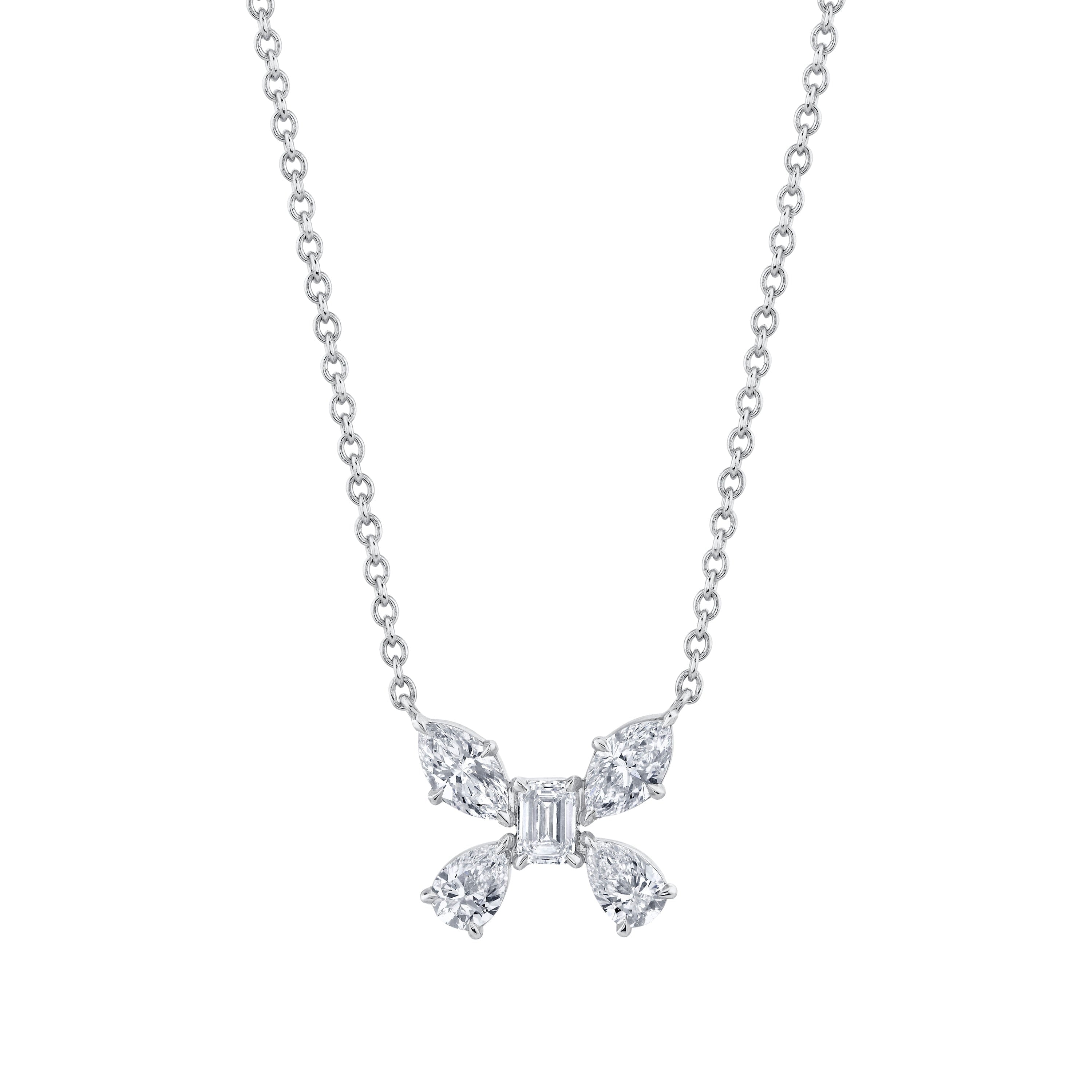 MICHAEL M Fashion Necklaces 14K White Gold Montage Butterfly Pendant
