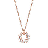 MICHAEL M Fashion Necklaces 18K Rose Gold Montage Baguette and Princess Cut Ring Pendant