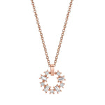 MICHAEL M Fashion Necklaces 18K Rose Gold Montage Baguette and Princess Cut Ring Pendant P413