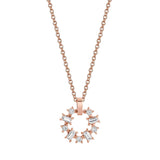 MICHAEL M Fashion Necklaces 18K Rose Gold Montage Baguette and Princess Cut Ring Pendant P413