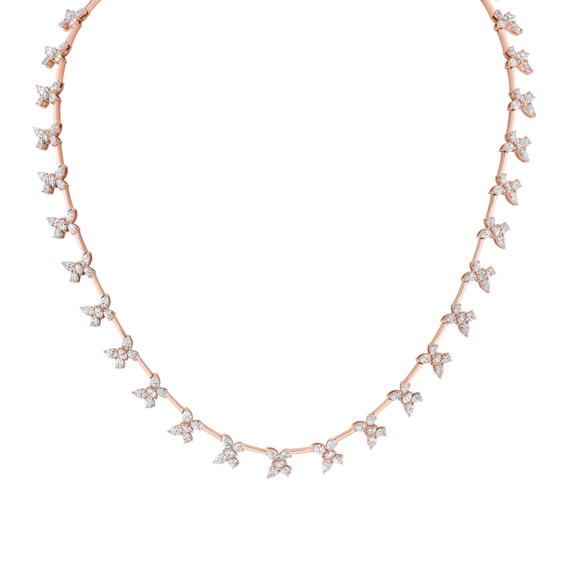 MICHAEL M Fashion Necklaces 18K Rose Gold Montage Butterfly Tennis Necklace CN361S