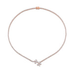 MICHAEL M Fashion Necklaces 18K Rose Gold Montage Cluster Drop Tennis Necklace