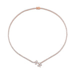 MICHAEL M Fashion Necklaces 18K Rose Gold Montage Cluster Drop Tennis Necklace CN360