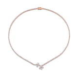 MICHAEL M Fashion Necklaces 18K Rose Gold Montage Cluster Drop Tennis Necklace CN360