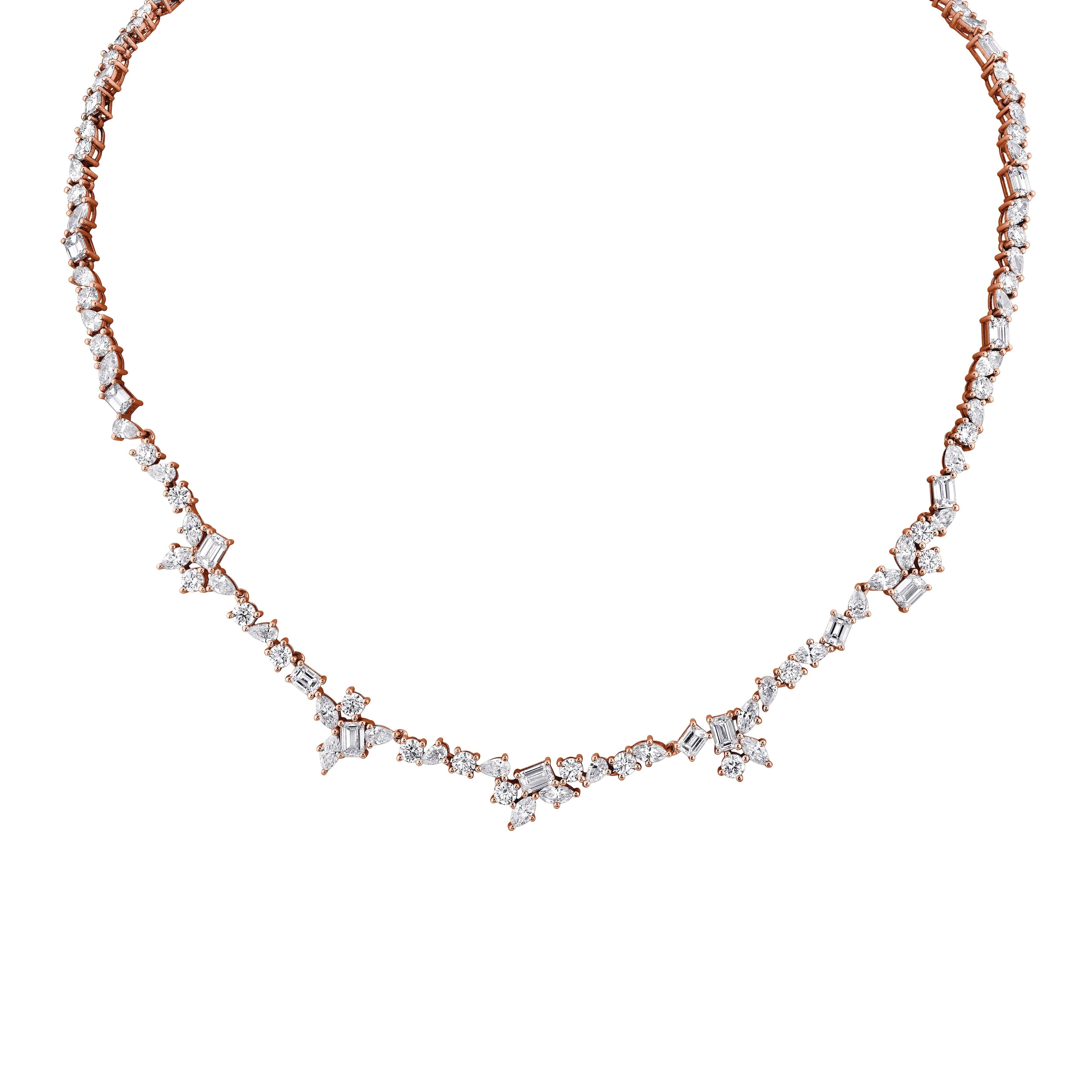 MICHAEL M Fashion Necklaces 18K Rose Gold Montage Eternity Tennis Necklace