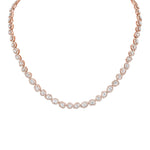 MICHAEL M Fashion Necklaces 18K Rose Gold Montage Halo Riviera Necklace CN365