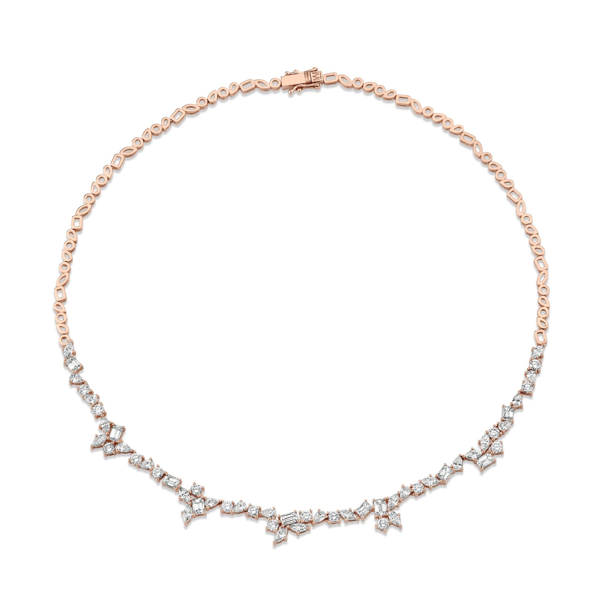 MICHAEL M Fashion Necklaces 18K Rose Gold Montage Tennis Necklace