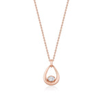 MICHAEL M Fashion Necklaces 18K Rose Gold Orb Teardrop Bezel Necklace P559