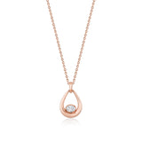 MICHAEL M Fashion Necklaces 18K Rose Gold Orb Teardrop Bezel Necklace P559