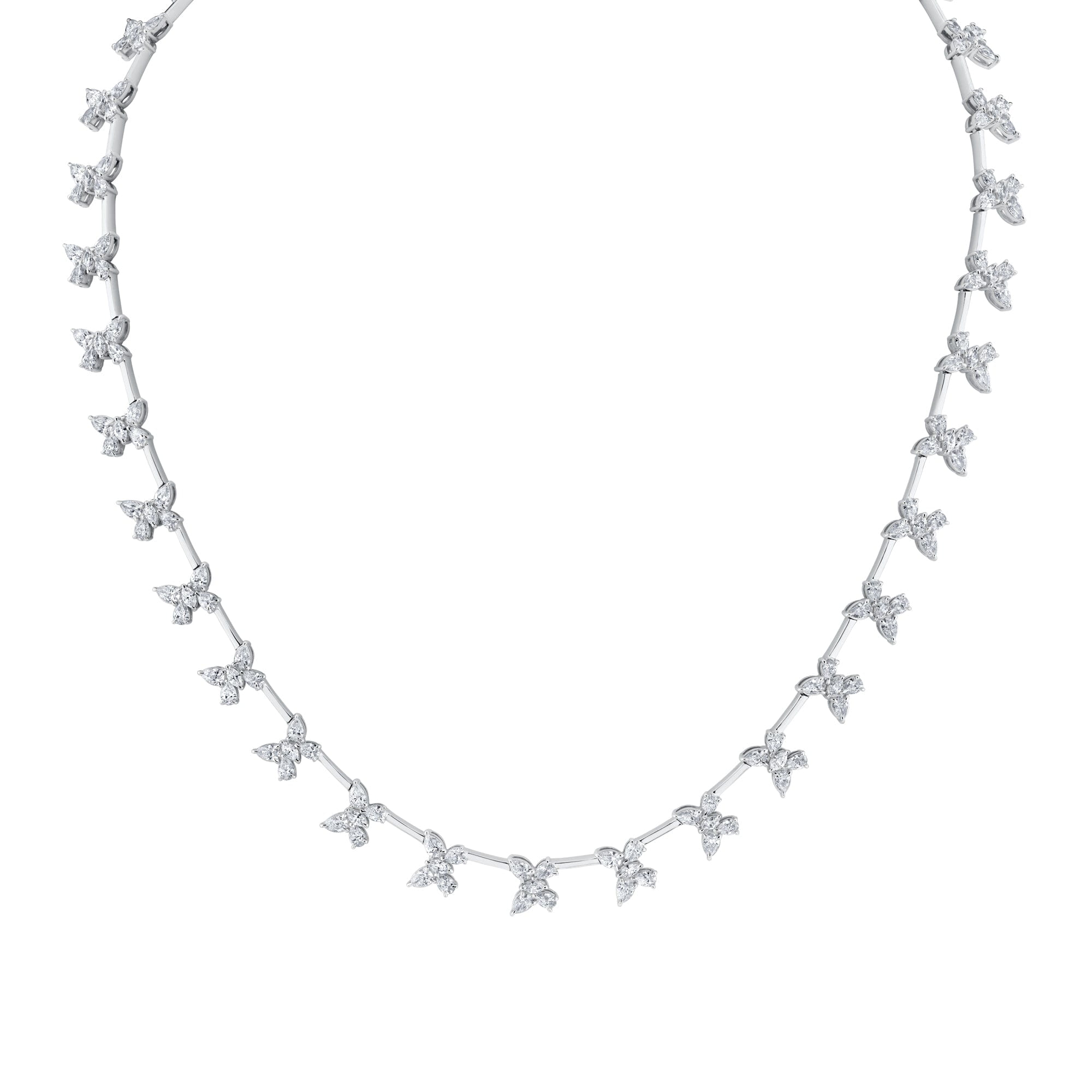 MICHAEL M Fashion Necklaces 18K White Gold Montage Butterfly Tennis Necklace CN361S