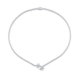 MICHAEL M Fashion Necklaces 18K White Gold Montage Cluster Drop Tennis Necklace