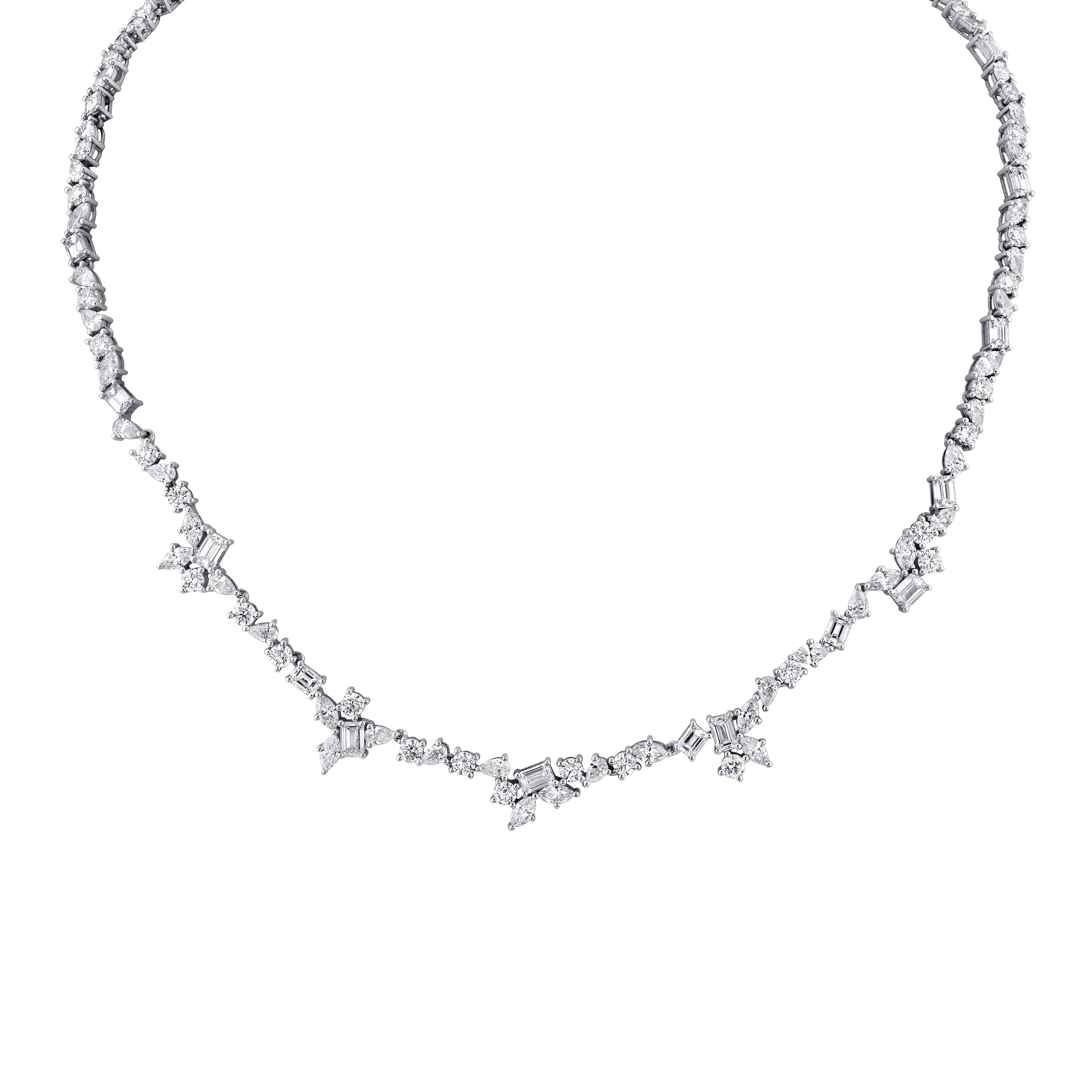 MICHAEL M Fashion Necklaces 18K White Gold Montage Eternity Tennis Necklace