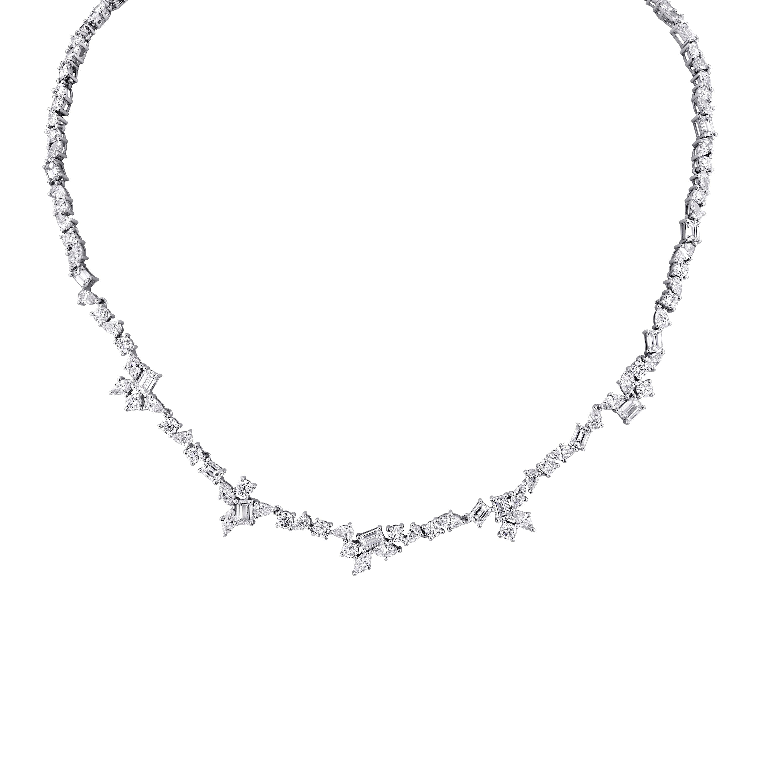 MICHAEL M Fashion Necklaces 18K White Gold Montage Eternity Tennis Necklace