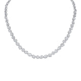 MICHAEL M Fashion Necklaces 18K White Gold Montage Halo Riviera Necklace CN365