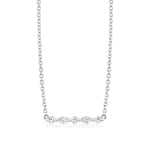 MICHAEL M Fashion Necklaces 18K White Gold Montage Marquise and Round Cut Diamond Bar Necklace P556