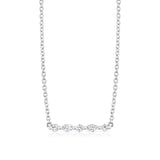 MICHAEL M Fashion Necklaces 18K White Gold Montage Marquise and Round Cut Diamond Bar Necklace P556