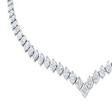 MICHAEL M Fashion Necklaces 18K White Gold Montage Marquise Necklace CN370