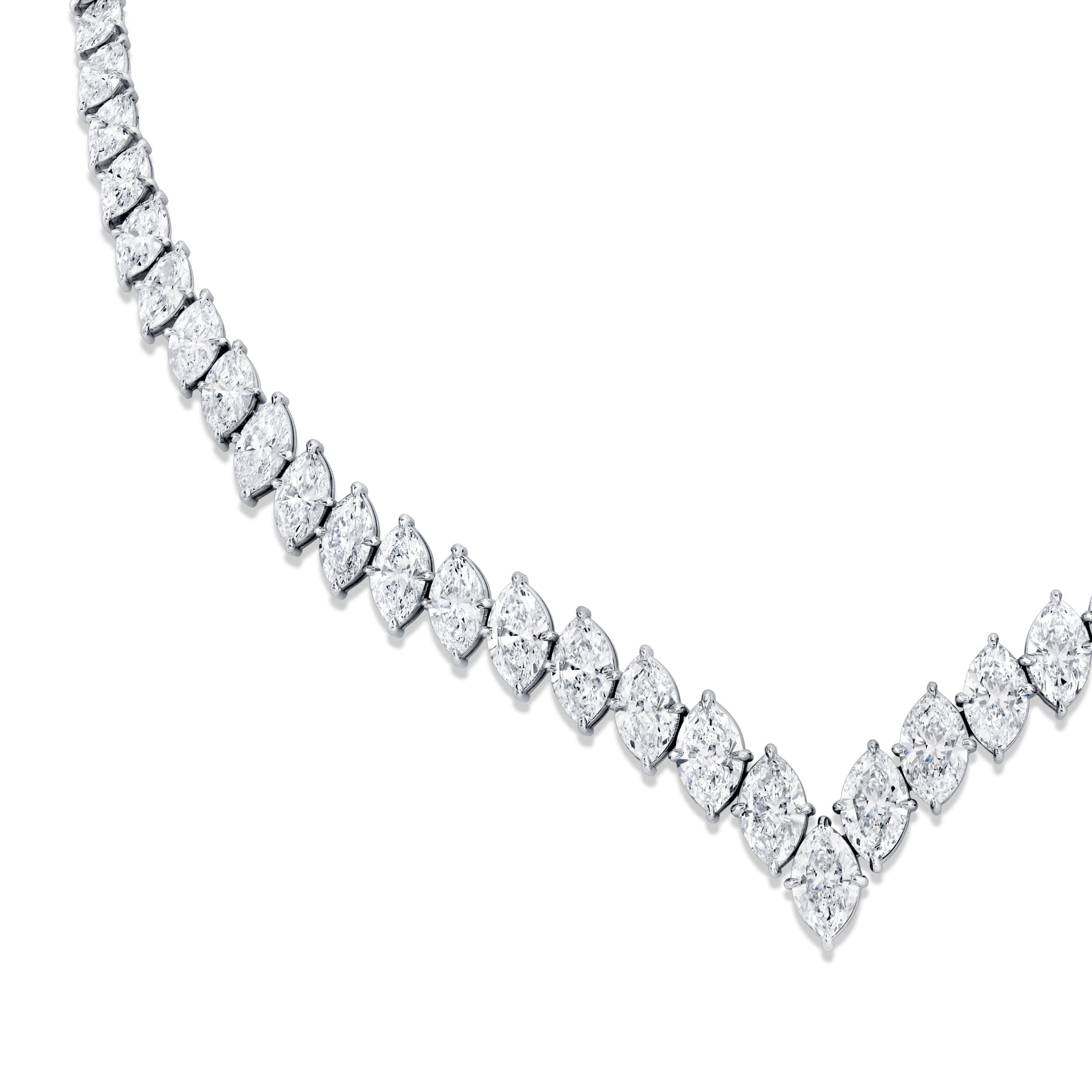 MICHAEL M Fashion Necklaces 18K White Gold Montage Marquise Necklace CN370