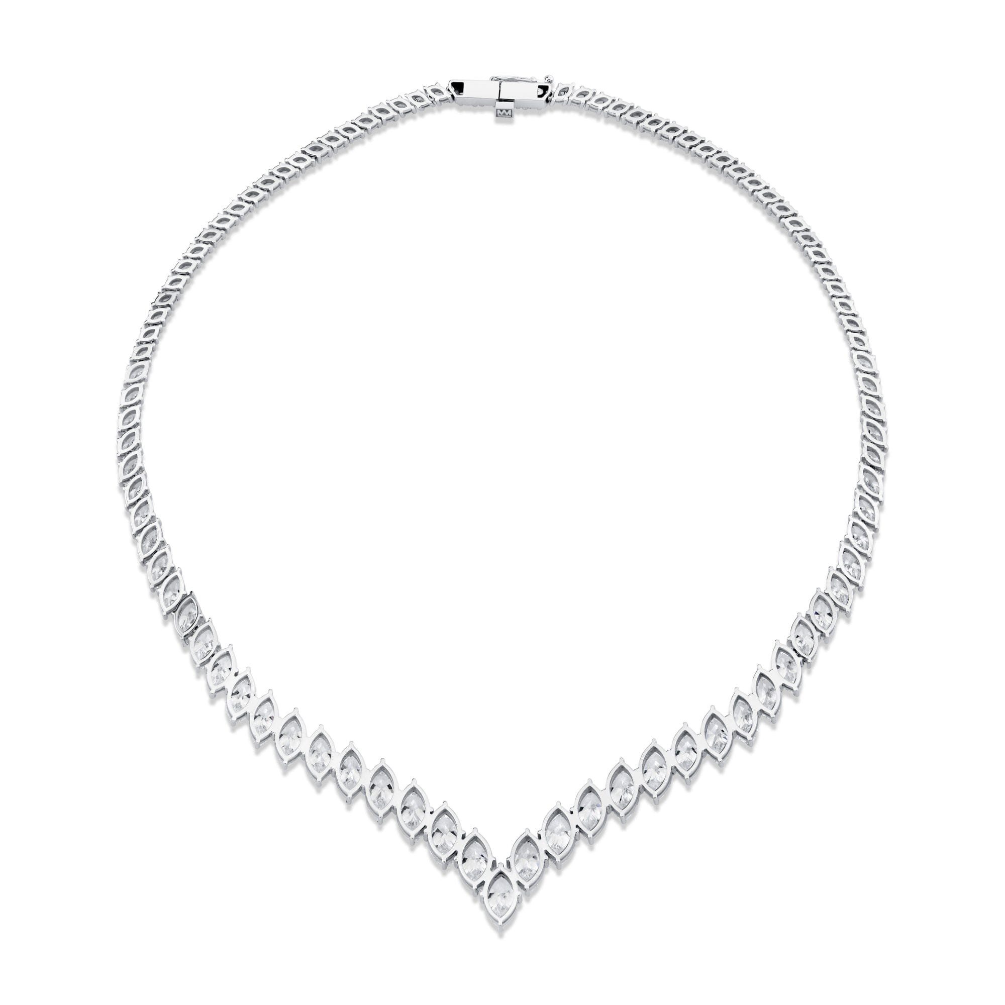 MICHAEL M Fashion Necklaces 18K White Gold Montage Marquise Necklace CN370