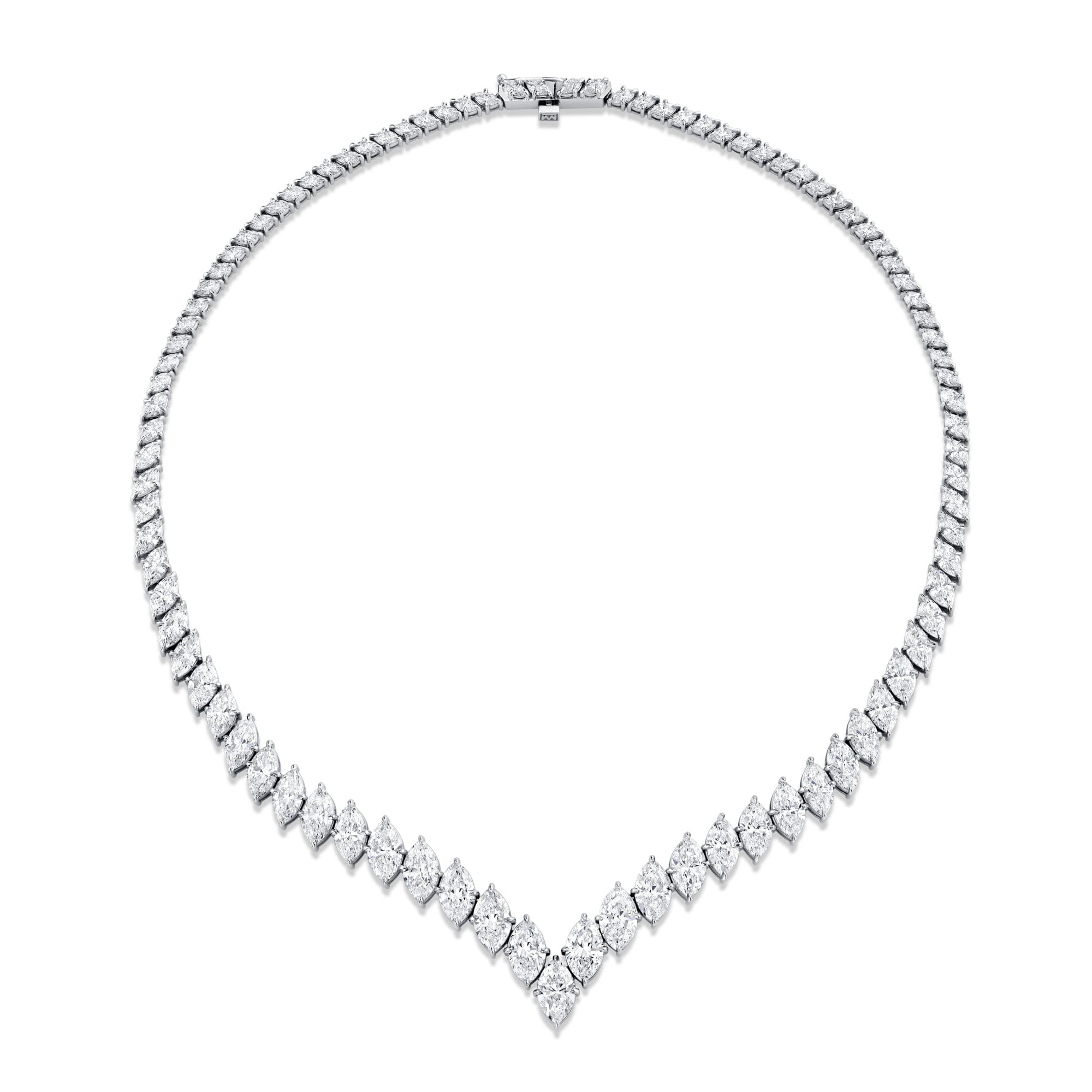 MICHAEL M Fashion Necklaces 18K White Gold Montage Marquise Necklace CN370