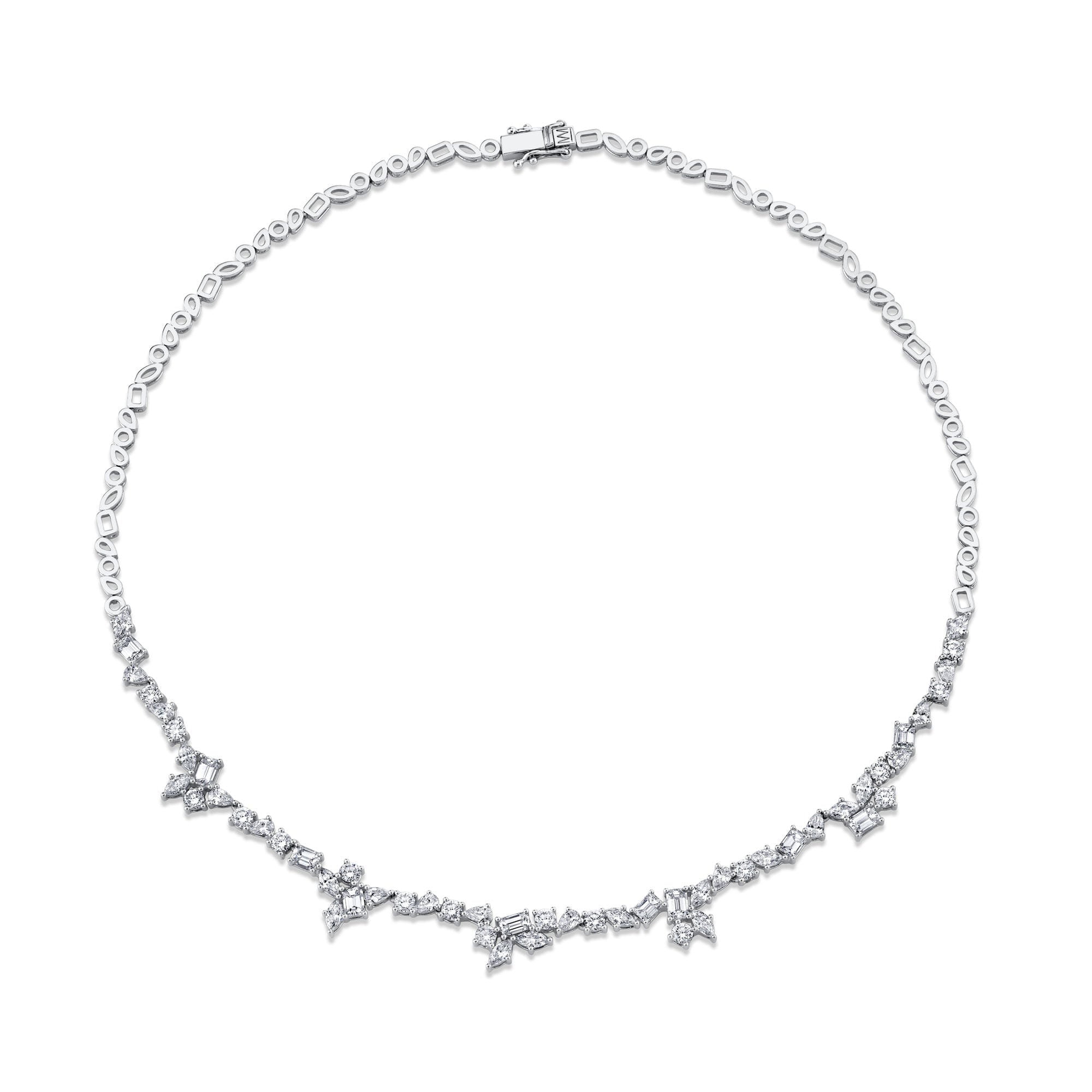 MICHAEL M Fashion Necklaces 18K White Gold Montage Tennis Necklace