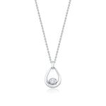 MICHAEL M Fashion Necklaces 18K White Gold Orb Teardrop Bezel Necklace P559