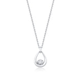 MICHAEL M Fashion Necklaces 18K White Gold Orb Teardrop Bezel Necklace P559