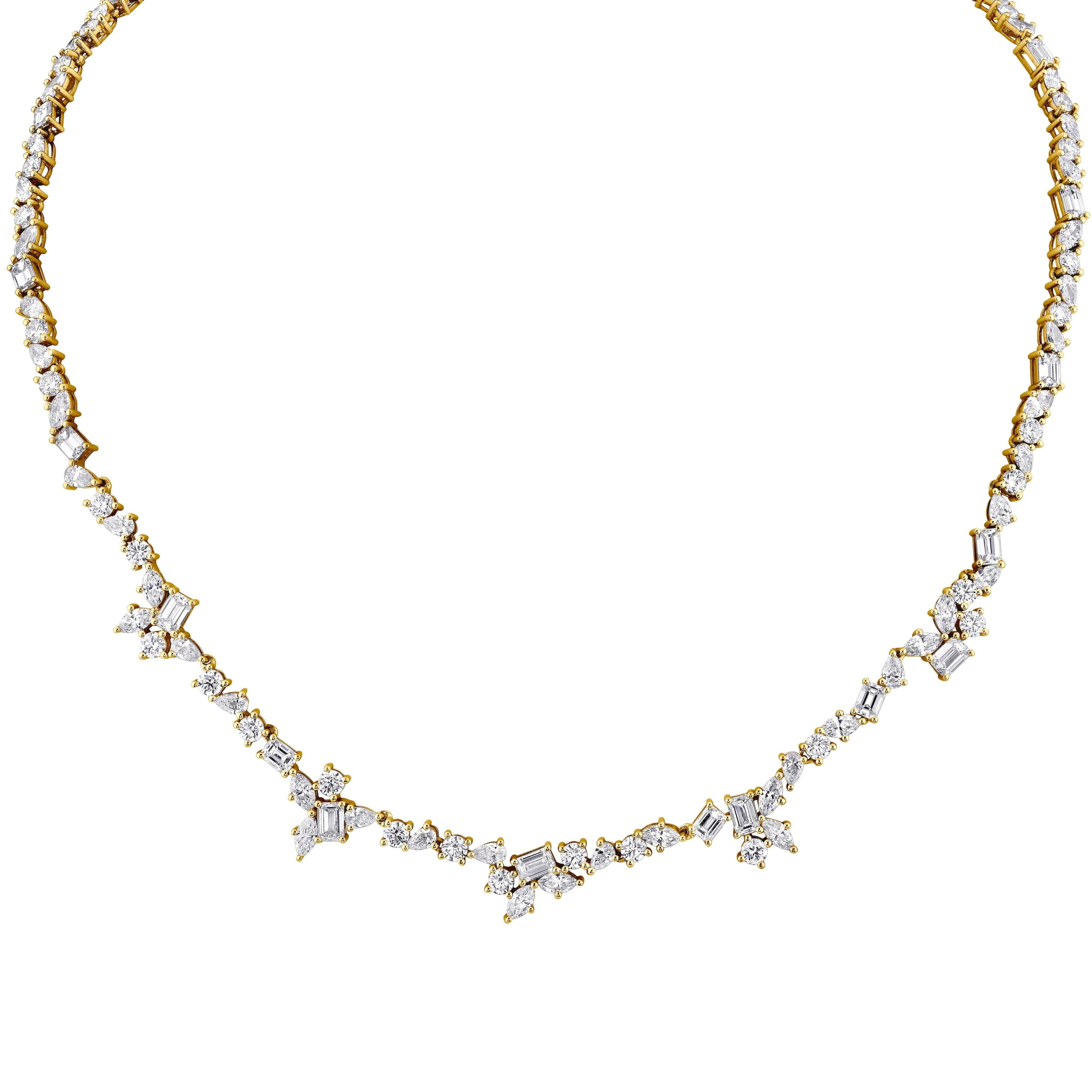 MICHAEL M Fashion Necklaces 18K Yellow Gold Montage Eternity Tennis Necklace