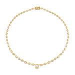 MICHAEL M Fashion Necklaces 18K Yellow Gold Montage Oval Diamond Center Riviera Necklace
