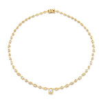 MICHAEL M Fashion Necklaces 18K Yellow Gold Montage Oval Diamond Center Riviera Necklace
