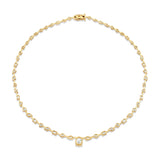 MICHAEL M Fashion Necklaces 18K Yellow Gold Montage Oval Diamond Center Riviera Necklace CN362