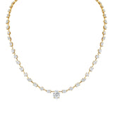 MICHAEL M Fashion Necklaces 18K Yellow Gold Montage Oval Diamond Center Riviera Necklace CN362