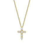 MICHAEL M Fashion Necklaces 18K Yellow Gold Montage Small Diamond Cross Pendant P414