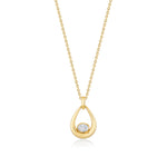 MICHAEL M Fashion Necklaces 18K Yellow Gold Orb Teardrop Bezel Necklace P559