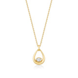 MICHAEL M Fashion Necklaces 18K Yellow Gold Orb Teardrop Bezel Necklace P559