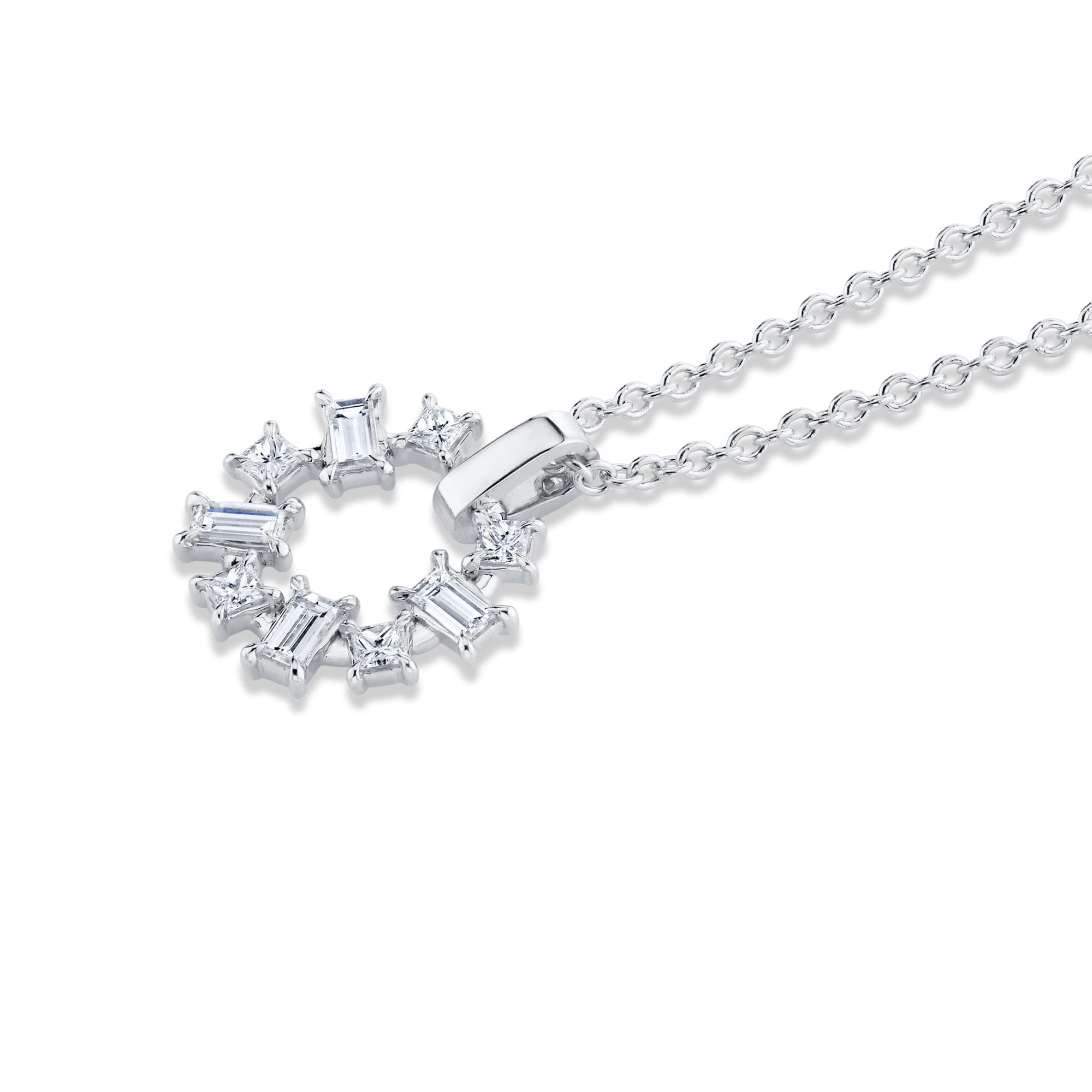 MICHAEL M Fashion Necklaces Montage Baguette and Princess Cut Ring Pendant