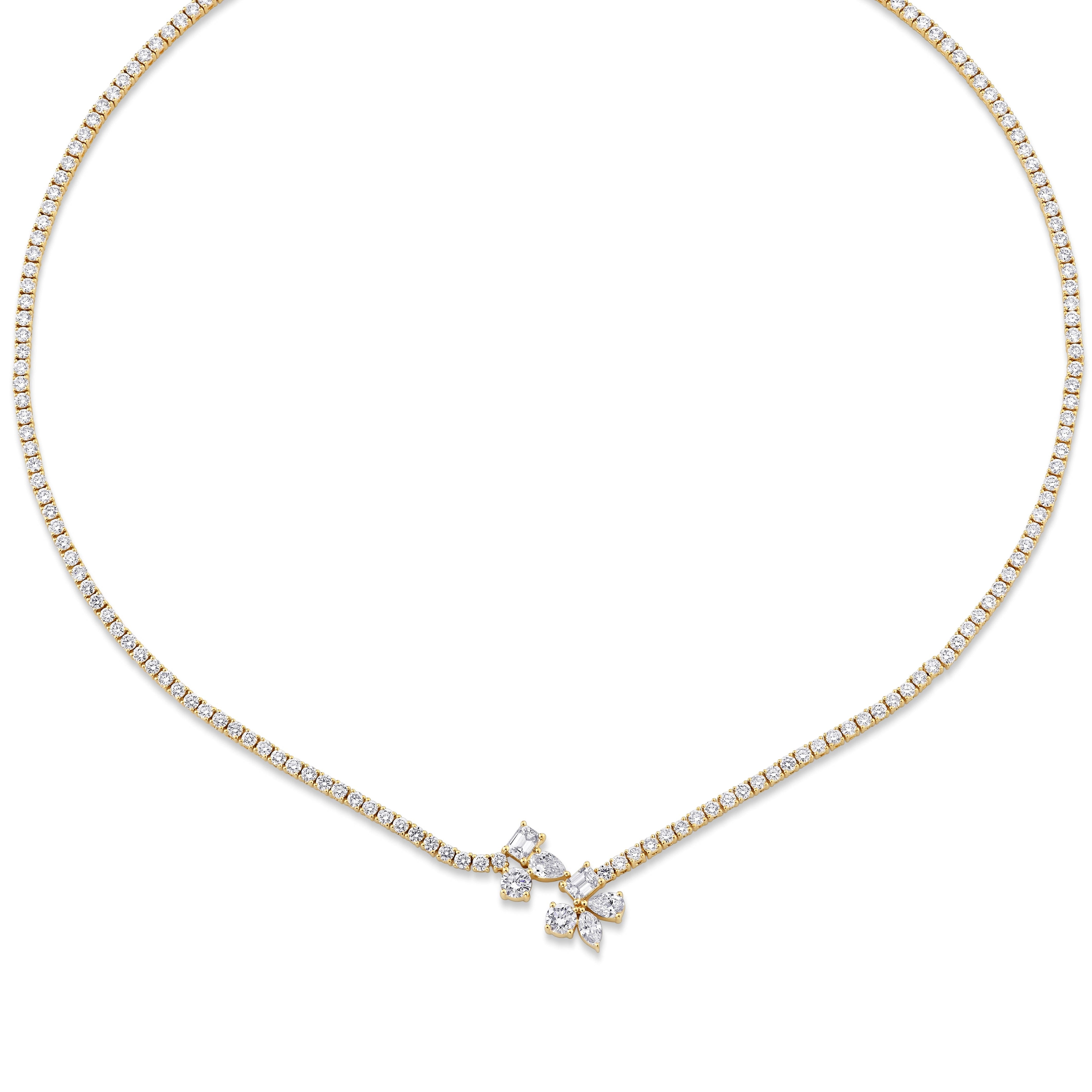 MICHAEL M Fashion Necklaces Montage Cluster Drop Tennis Necklace