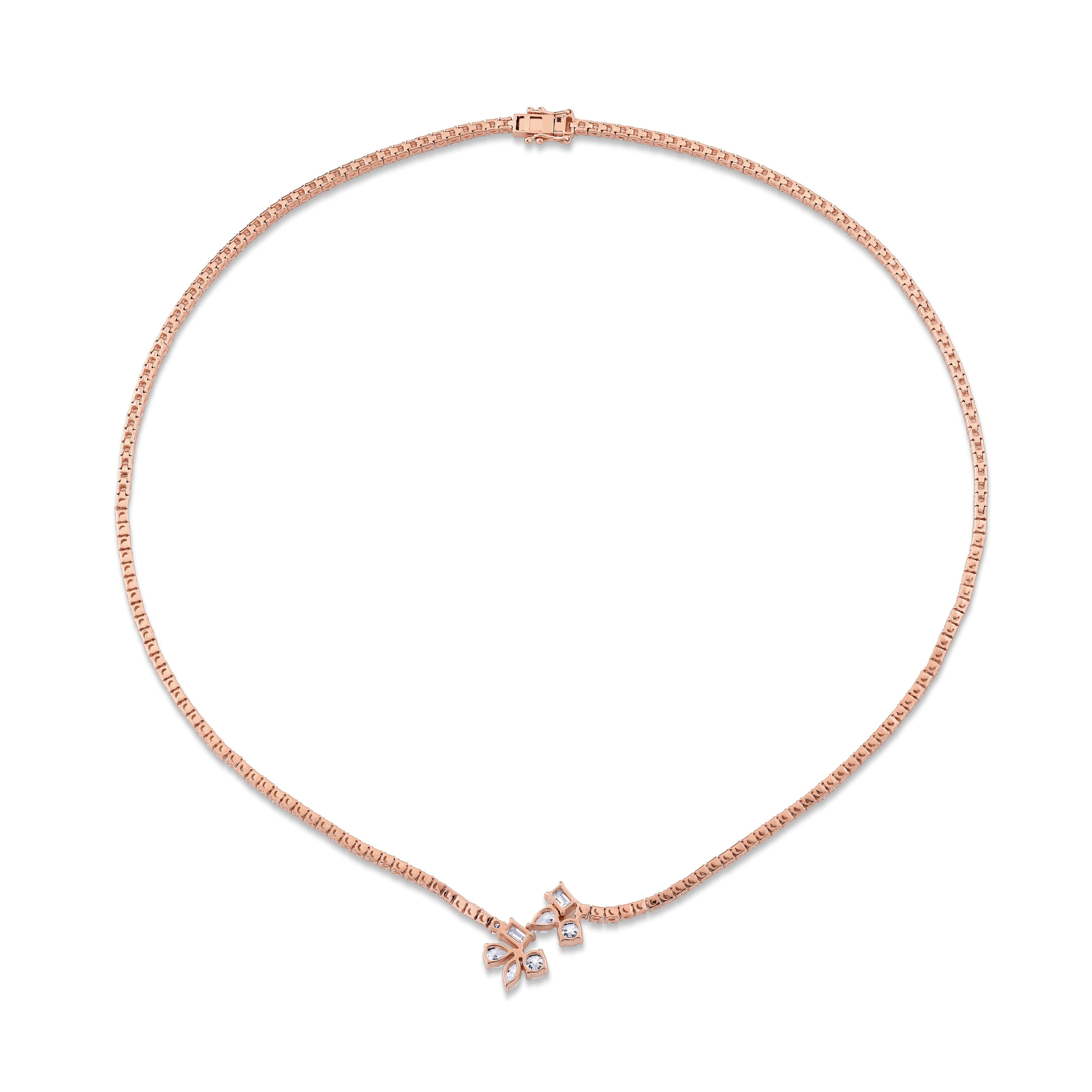 MICHAEL M Fashion Necklaces Montage Cluster Drop Tennis Necklace