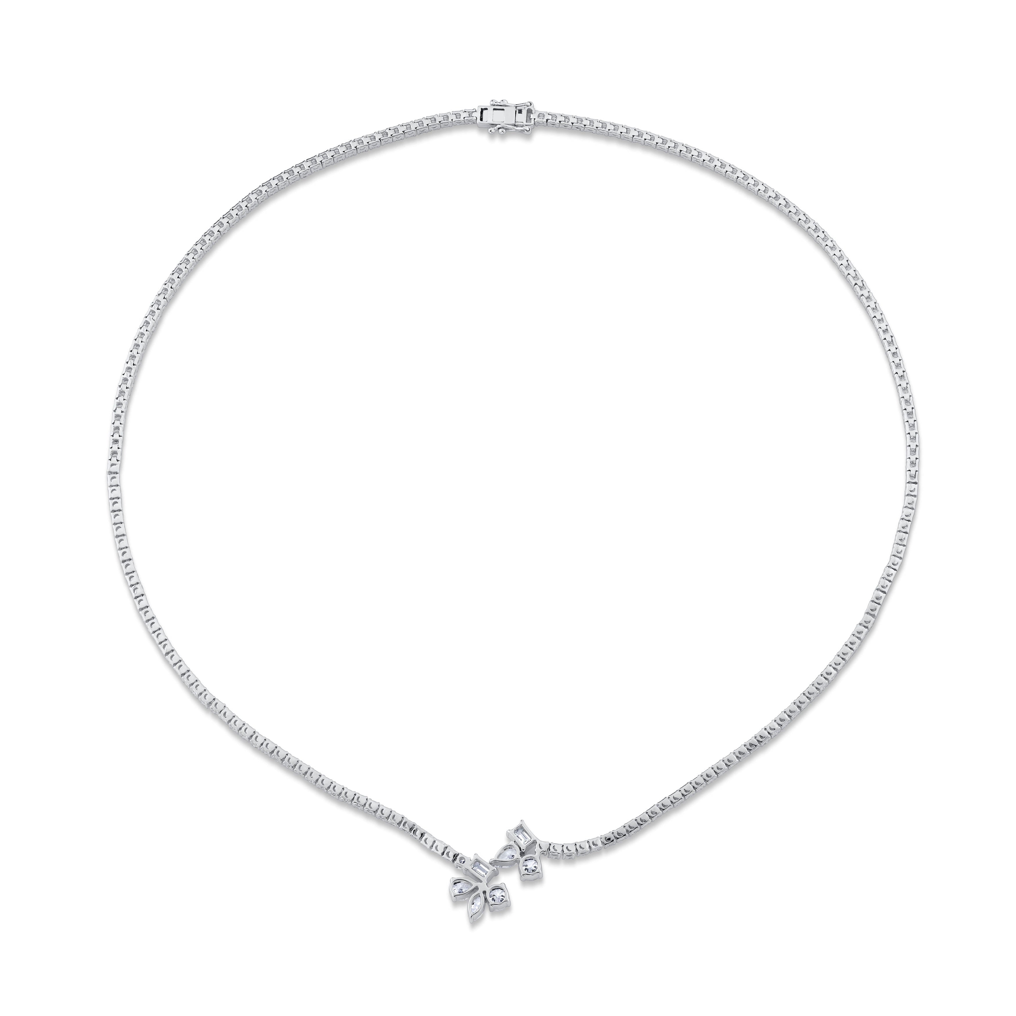 MICHAEL M Fashion Necklaces Montage Cluster Drop Tennis Necklace