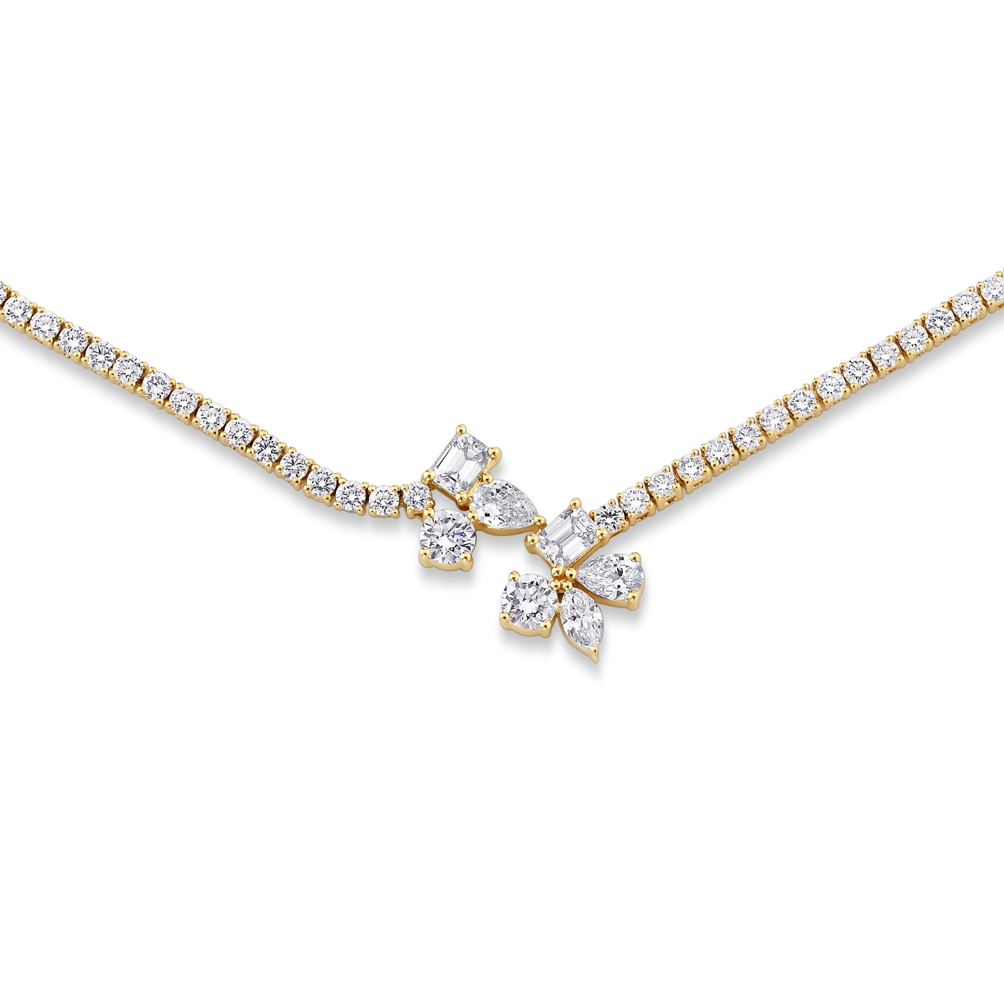 MICHAEL M Fashion Necklaces Montage Cluster Drop Tennis Necklace