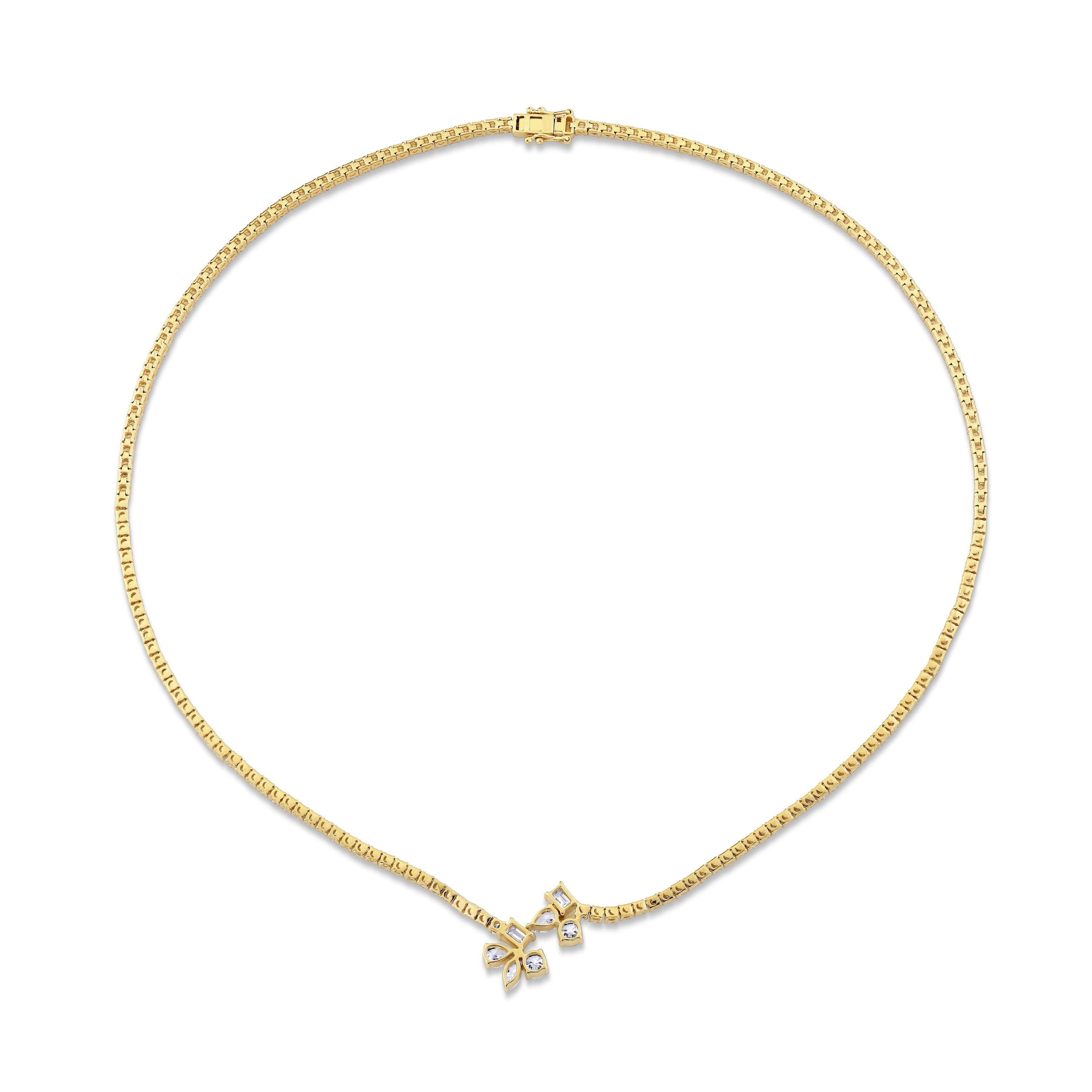 MICHAEL M Fashion Necklaces Montage Cluster Drop Tennis Necklace