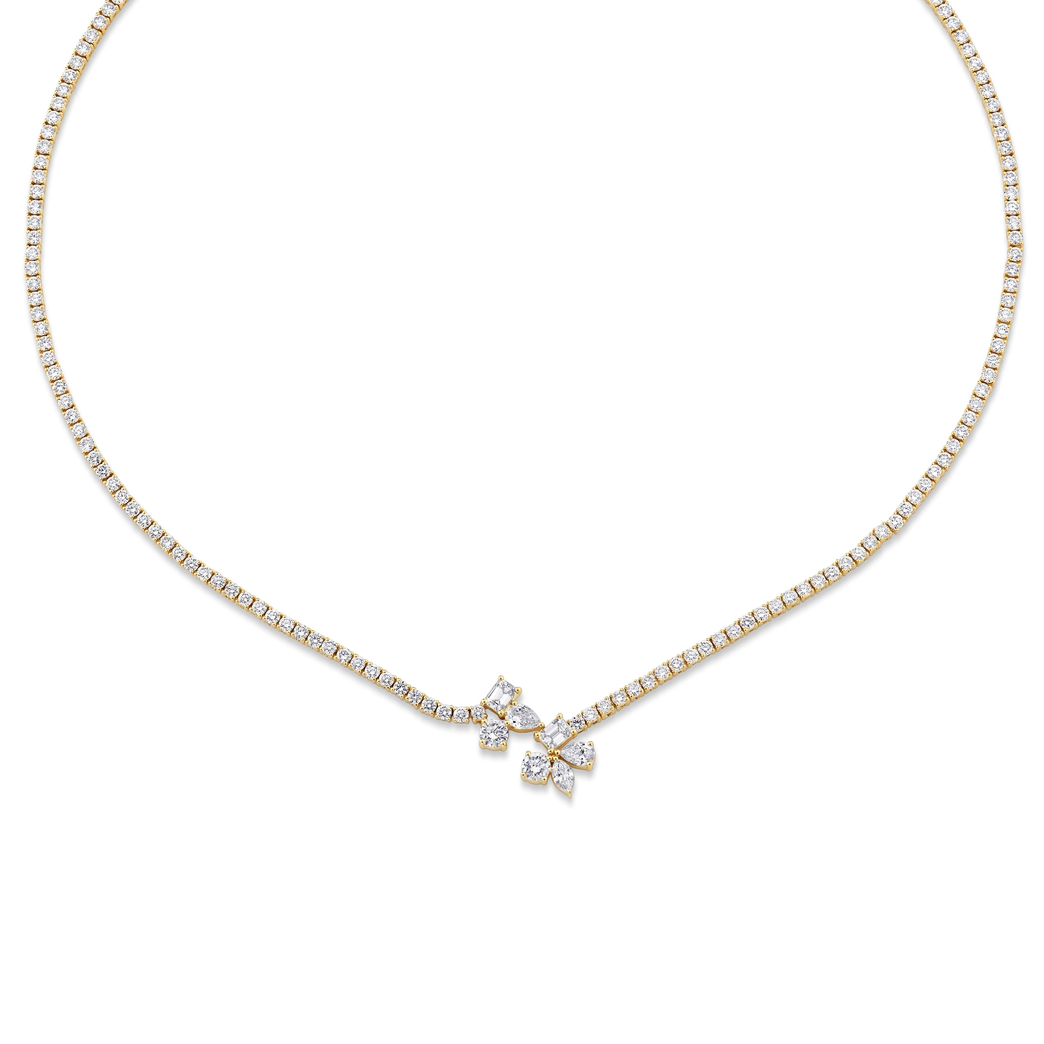 MICHAEL M Fashion Necklaces Montage Cluster Drop Tennis Necklace