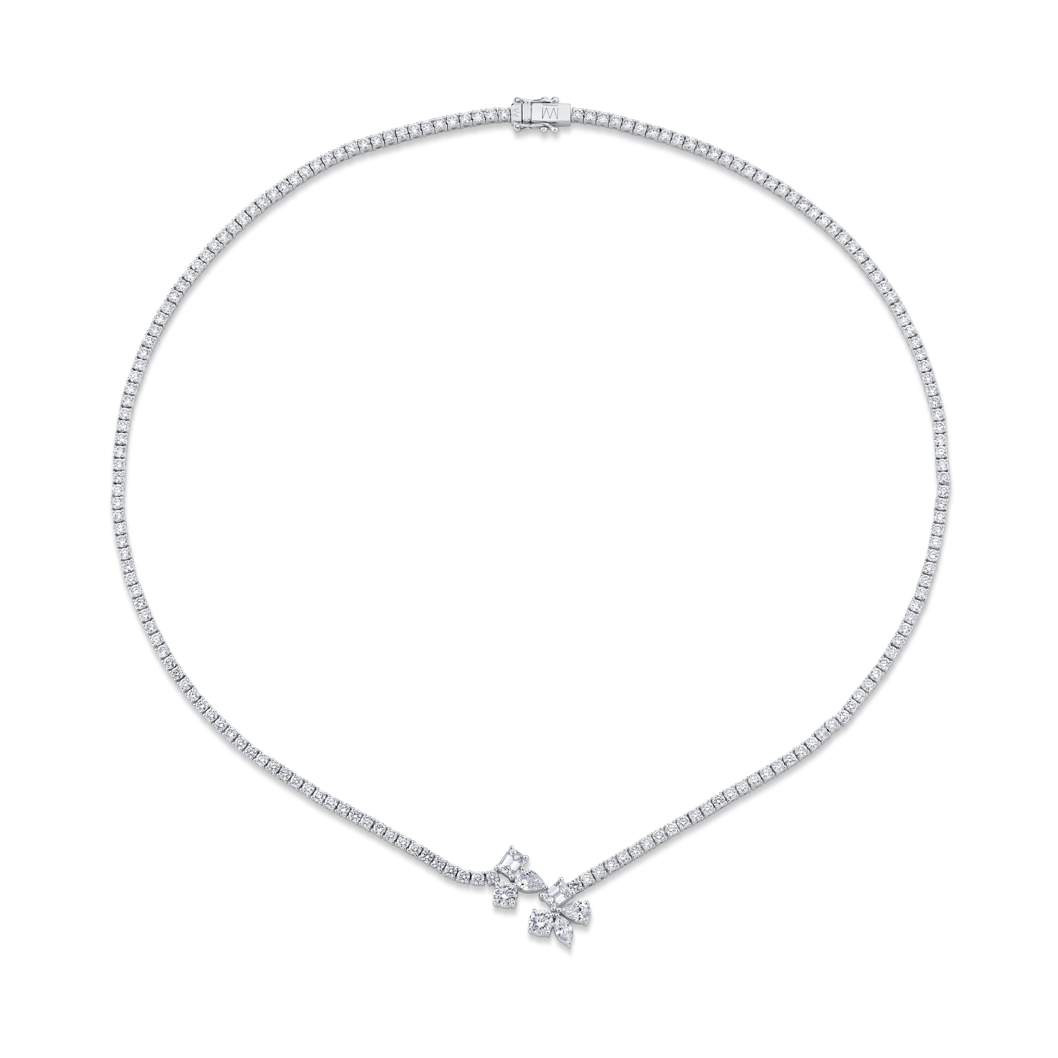 MICHAEL M Fashion Necklaces Montage Cluster Drop Tennis Necklace