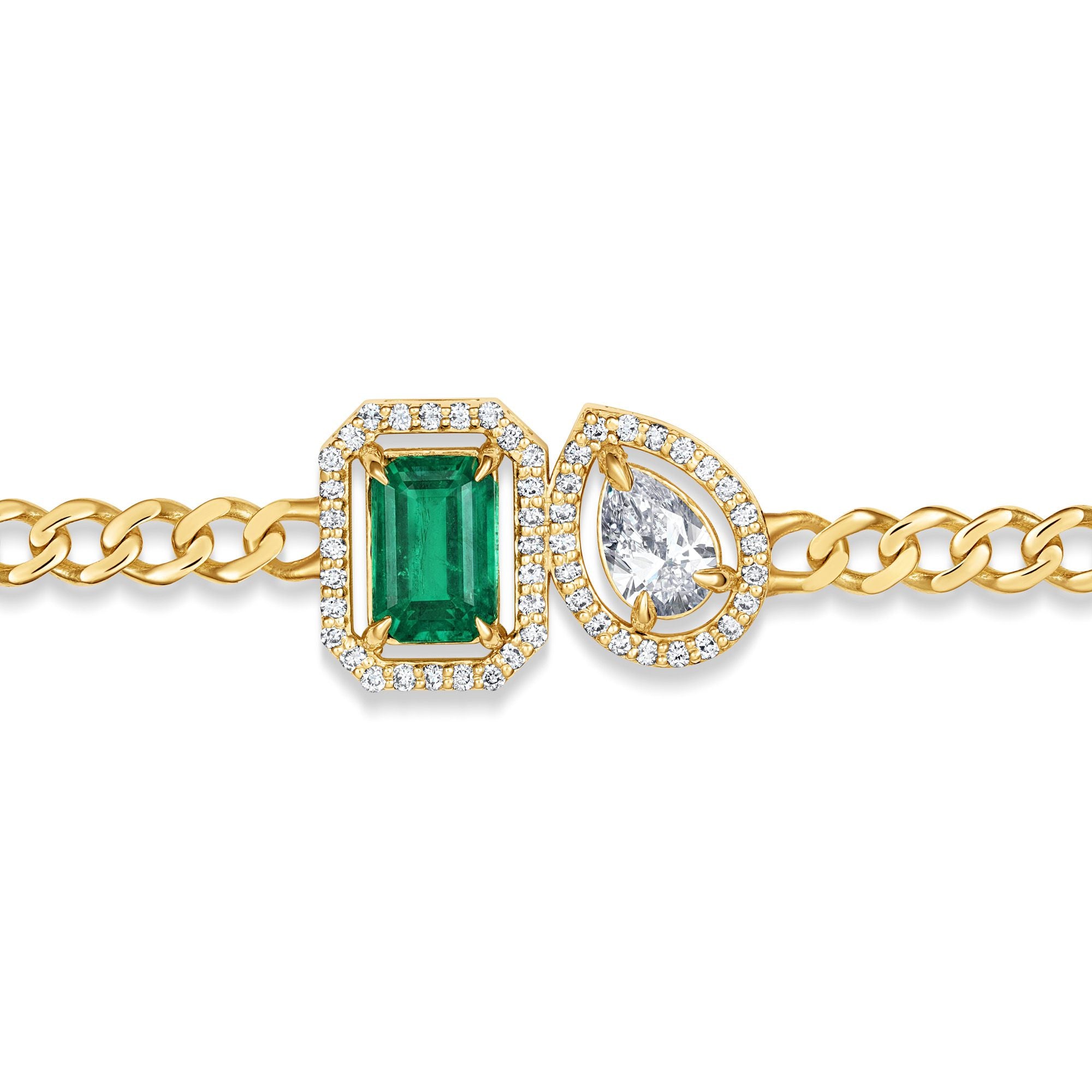 MICHAEL M Fashion Necklaces Montage Color Emerald & Pear Bracelet