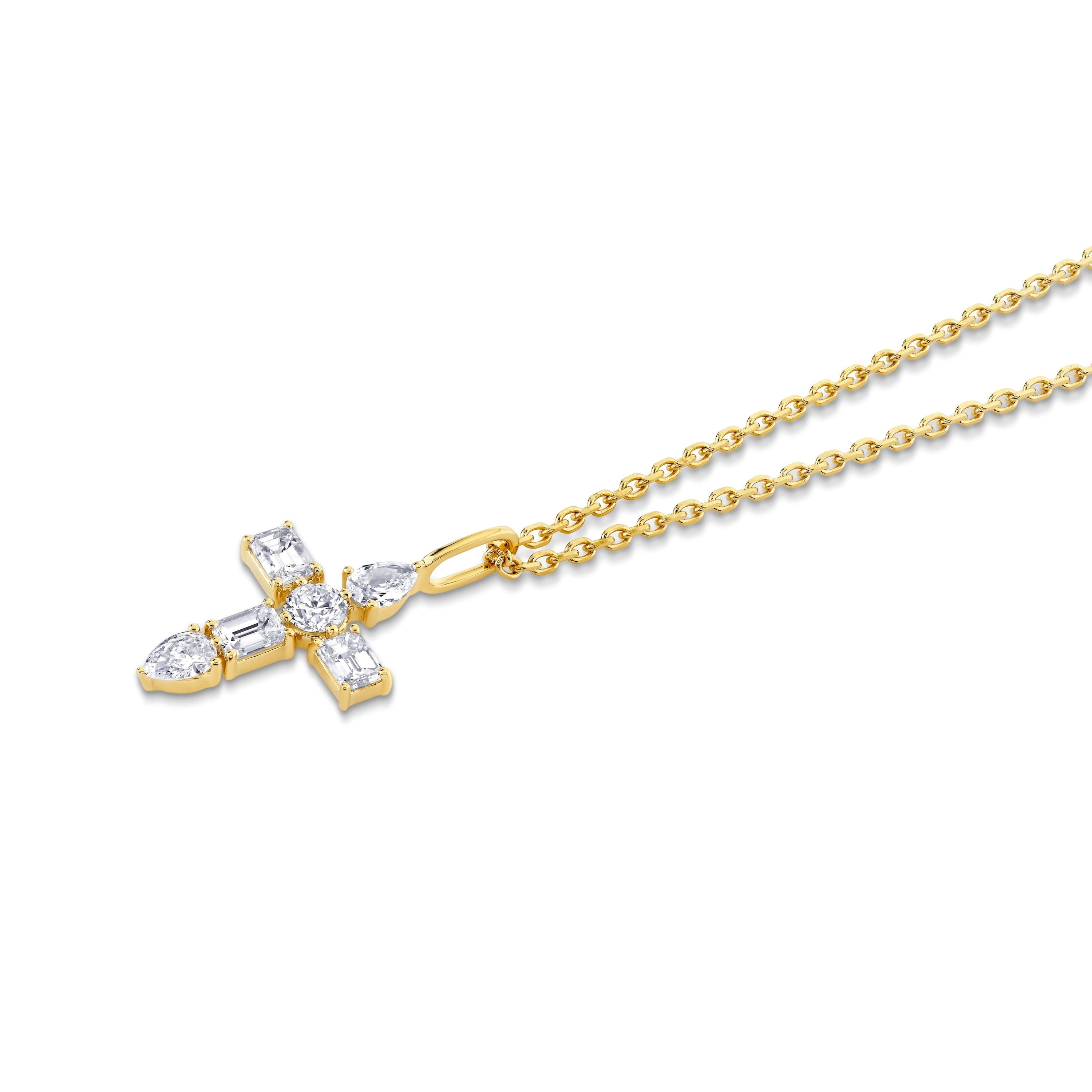 MICHAEL M Fashion Necklaces Montage Diamond Emerald Cross Pendant