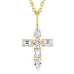 MICHAEL M Fashion Necklaces Montage Diamond Emerald Cross Pendant
